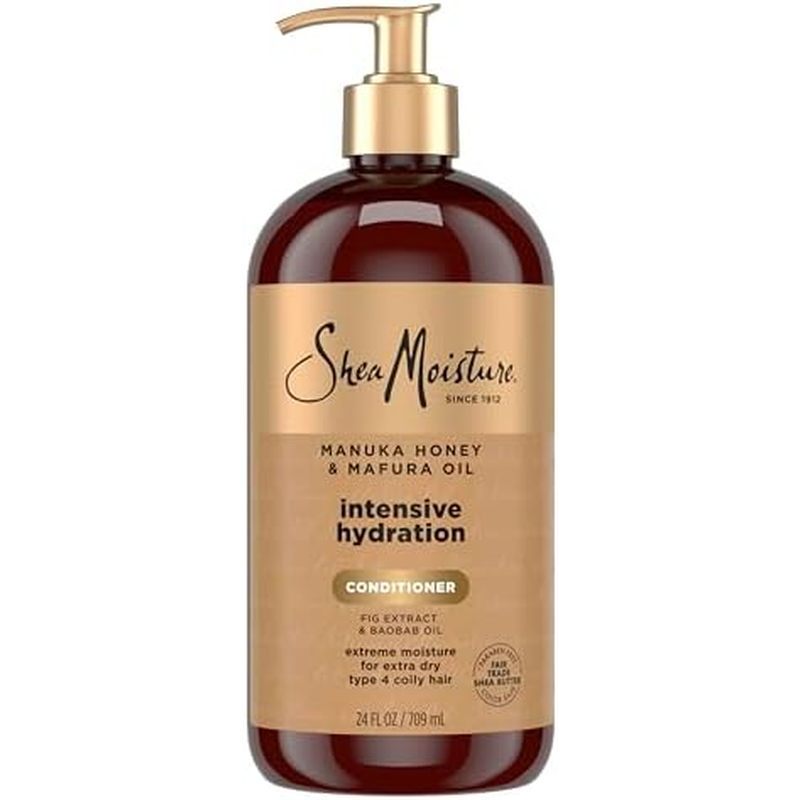 Condicionador hidratante intensivo SheaMoisture, contém mel de Manuka e óleo Mavra, adequado para cabelos secos e danifi