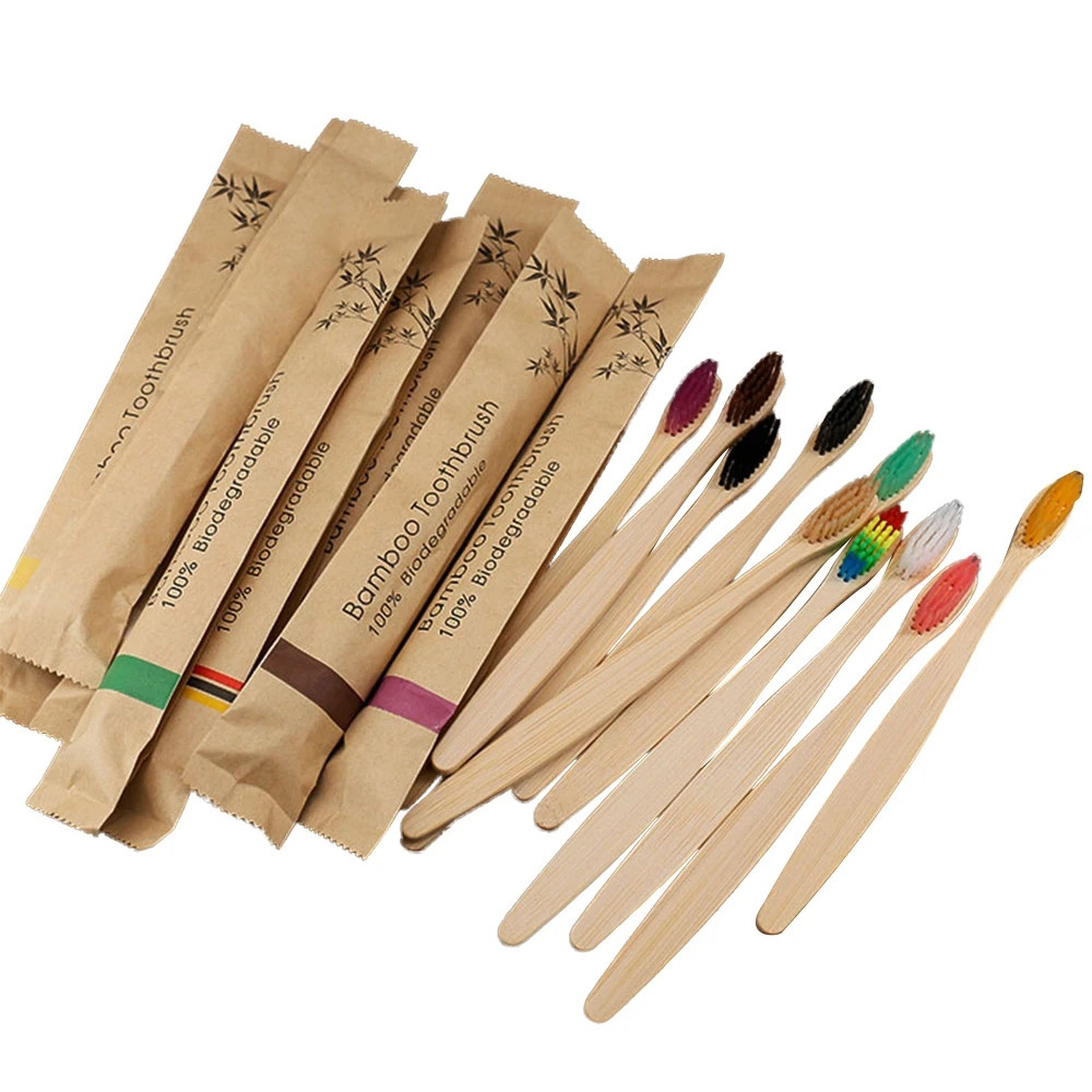 Conjunto De Escova De Dentes Colorida , 20 Peças , Carvão De Bambu Natural , Eco Higiene Bucal &-* * -
