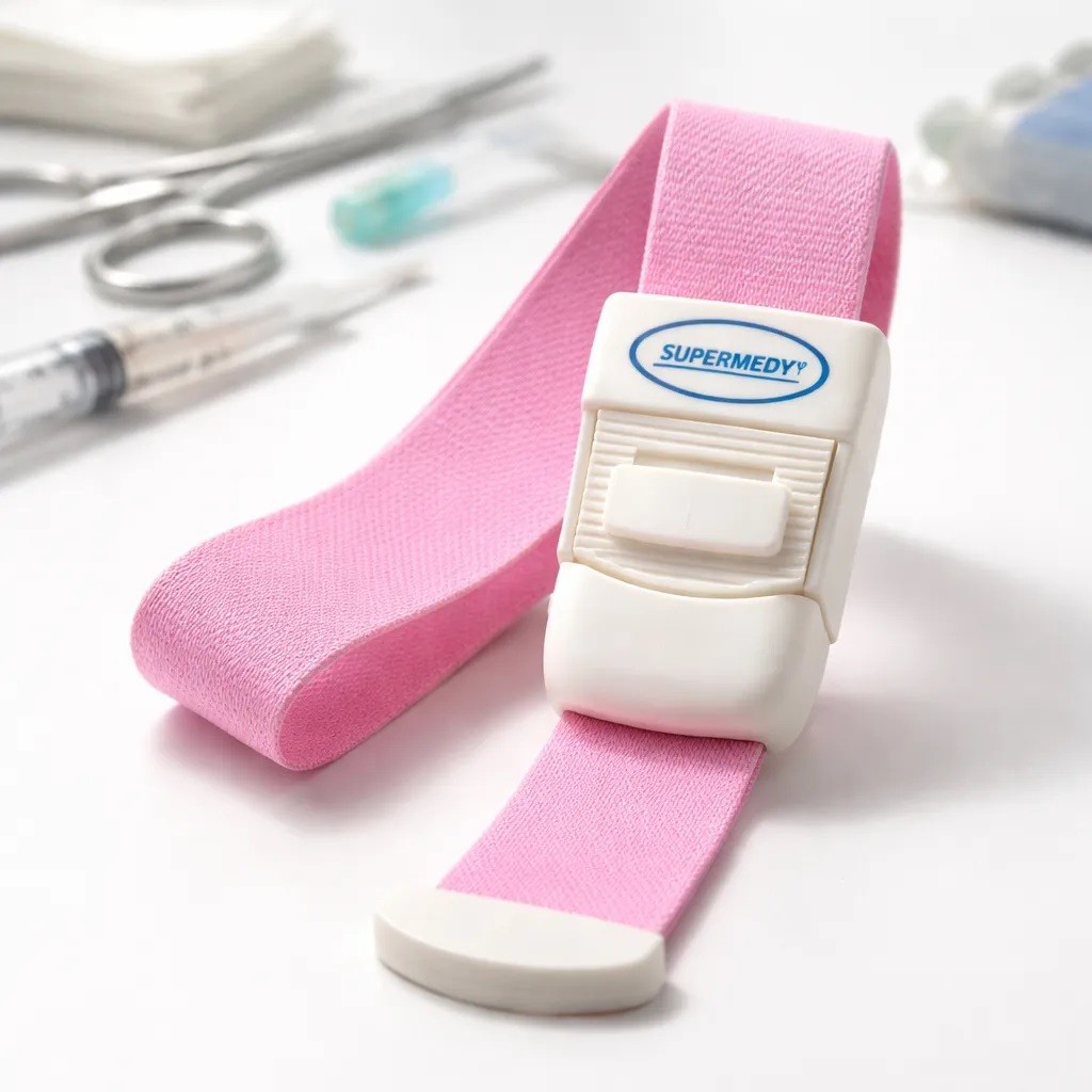 Garrote Torniquete Com Trava Para Enfermagem Rosa Supermedy