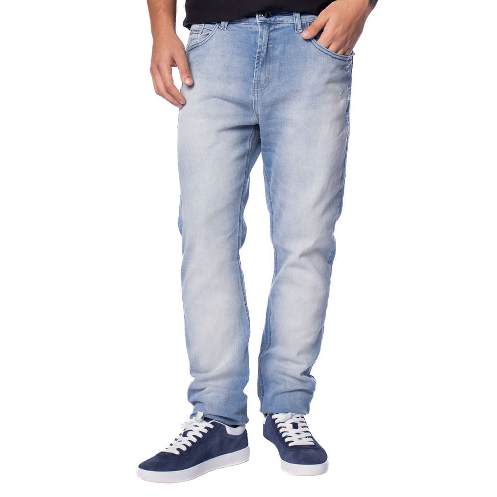 Calça Jeans Masculina Gangster Slim Jeans Claro em Oferta na Shopee