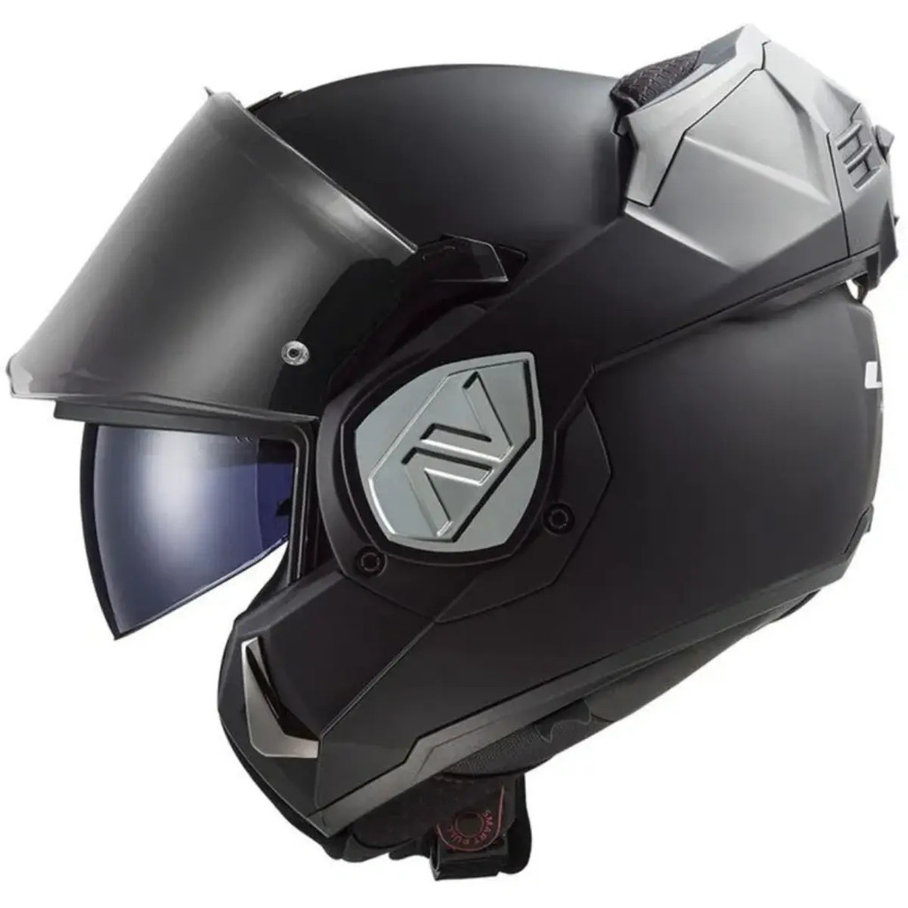 Capacete Ls2 Advant FF906 Escamoteável Articulado Robocop 180 Masculino Feminino Preto Fosco