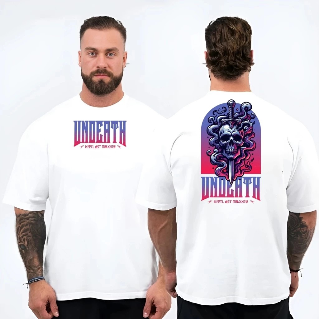 Camiseta Masculina Academia Undeaht  Lançamento 100% algodão Unissex Plus Size Oversized Premium - Estampaê