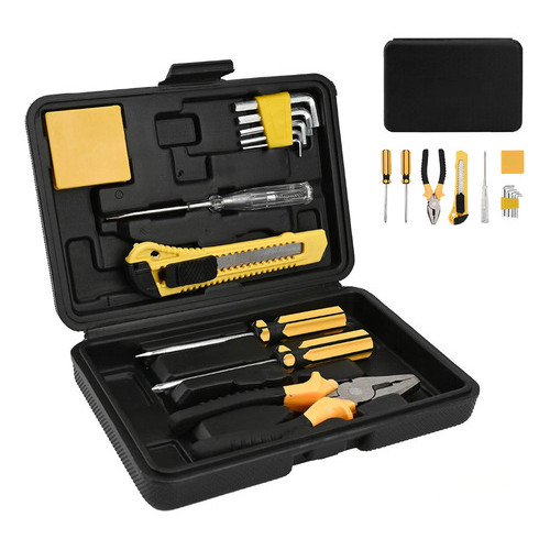 Kit Maleta De Ferramentas Com 12 Peças Martelo Alicate Chave Preto em Oferta na Shopee