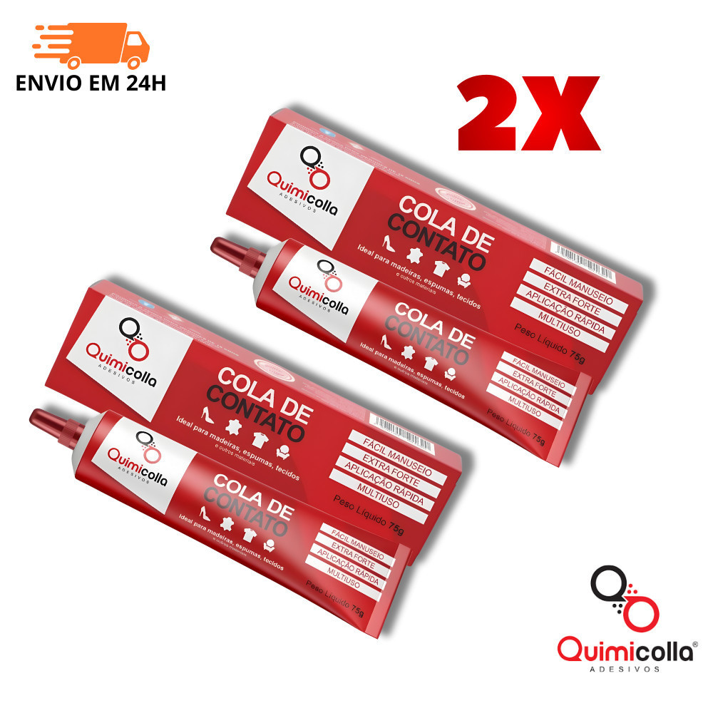TOP 2x Cola De Sapateiro Bisnaga 75g - Quimicolla - Cola de Contato Tipo Cascola ENVIOS RÁPIDOS