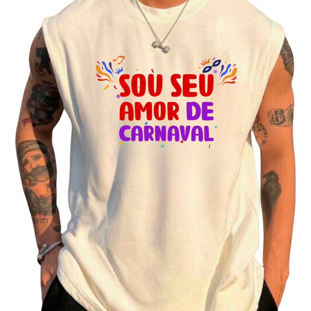 Regata Divertida Amor De Carnaval Festa Masculina Folia Bloquinho