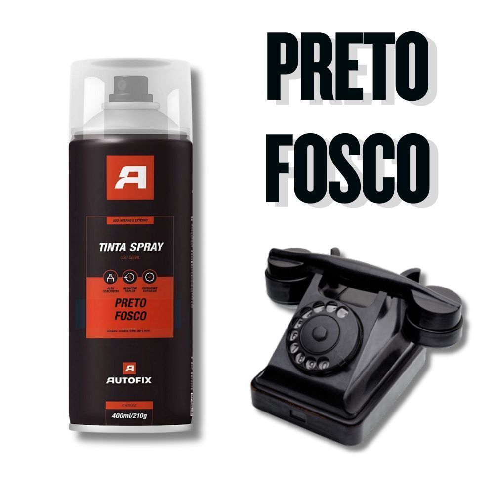 Spray Preto Fosco 400ml – Alta Qualidade Secagem Rápida Alta Cobertura OK em Oferta na Shopee
