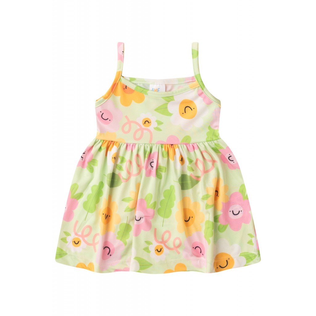 Vestido Verão Infantil Feminino Curto Alcinhas