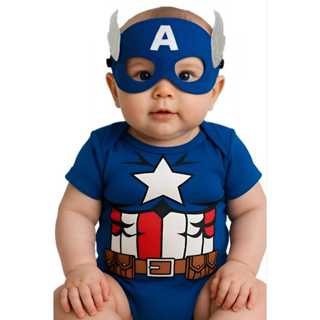 Body Bory Infantil Capitão América Com Máscara Envio Imediato ! em Oferta na Shopee