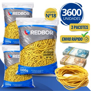 3600 Elásticos De Borracha Pacote 1Kg Nº18 Liga Liguinha Gominha Elástica P/ Dinheiro Comércio em Oferta na Shopee
