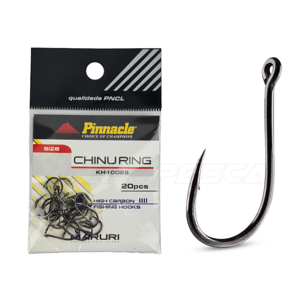 Anzol Pinnacle Chinu Ring Black Nº 7 - 20 Peças