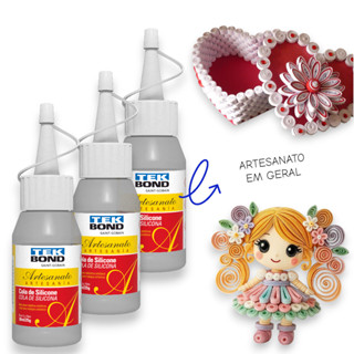 Cola Fria Líquida 30ml  Silicone Tekbond Transparente Ideal Para Artesanato EVA Papel Tecido e Acabamento Fino em Oferta na Shopee