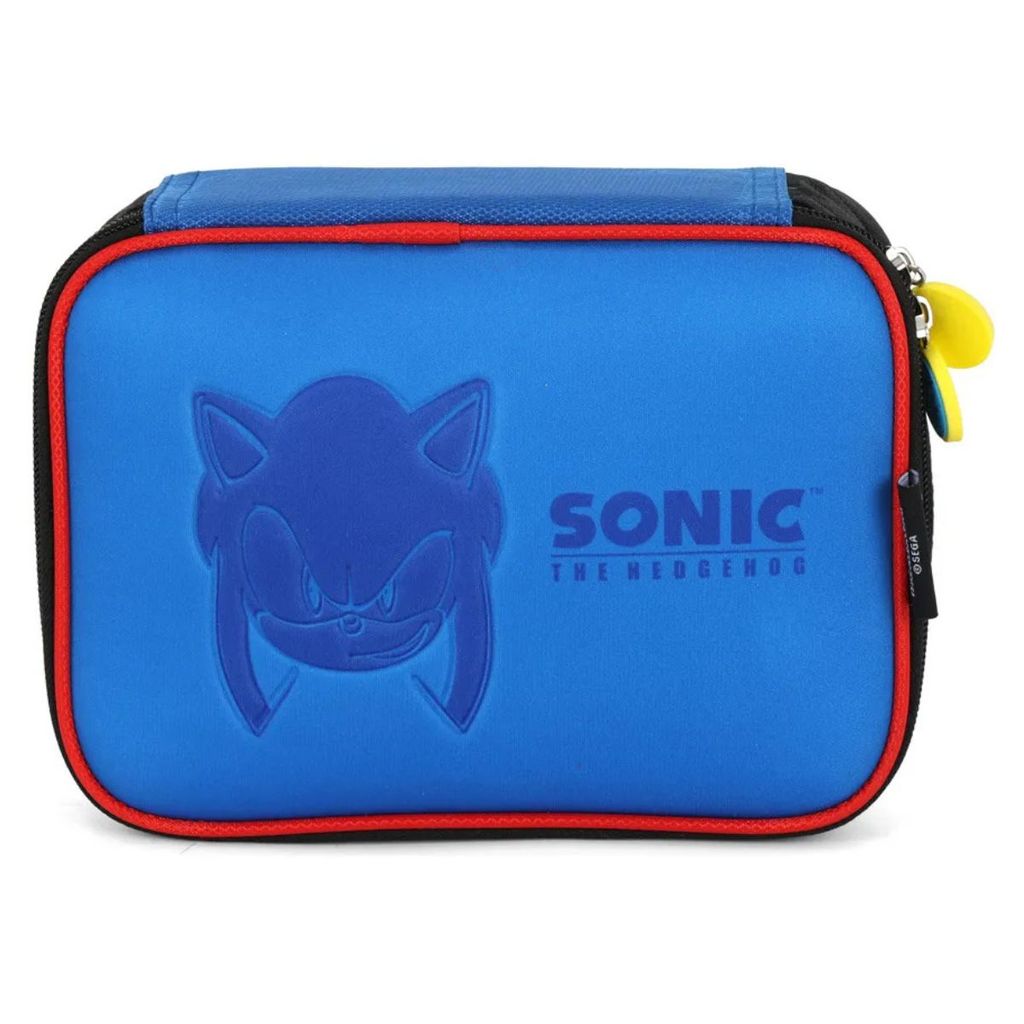 Estojo Box Escolar Infantil Sonic 100 Pens Azul Luxcel