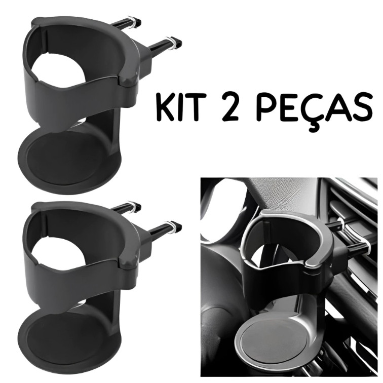 Kit 2 Peças Suporte Para Copo Bebidas Universal Automotivo Carro Ajustável Preto em Oferta na Shopee