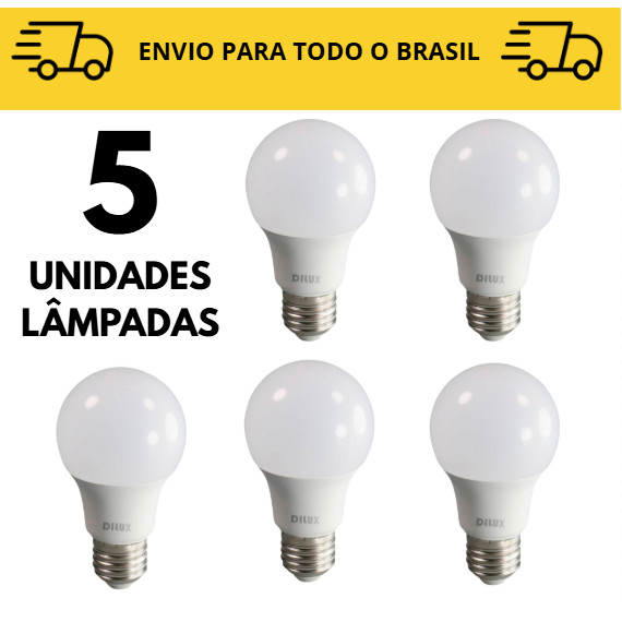 Kit 5 Unidades iluminação / lâmpada de led / luz de led / 9w / Casa / Quarto
