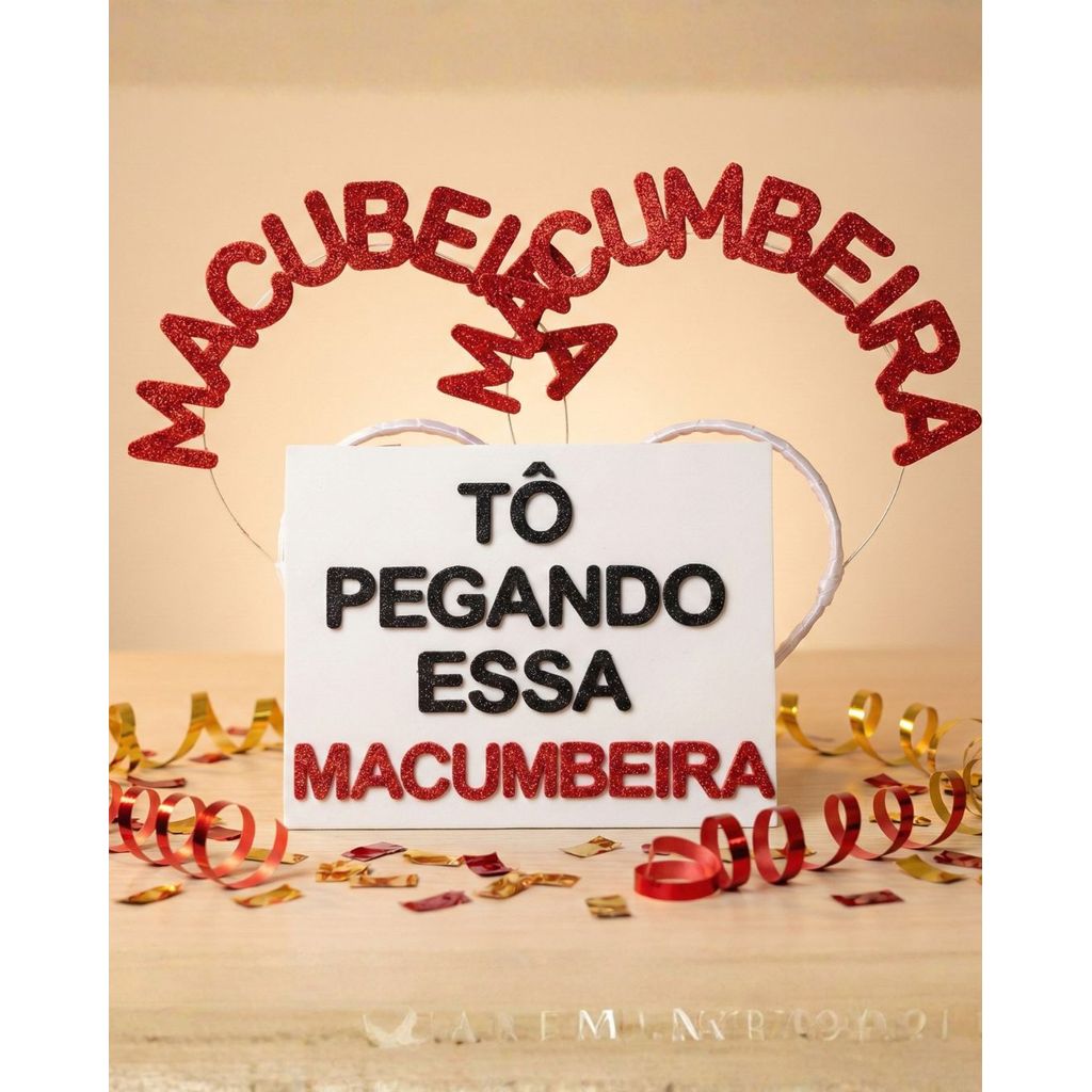 Kit Carnaval | Plaquinha e Tiara - To pegando essa Macumbeira