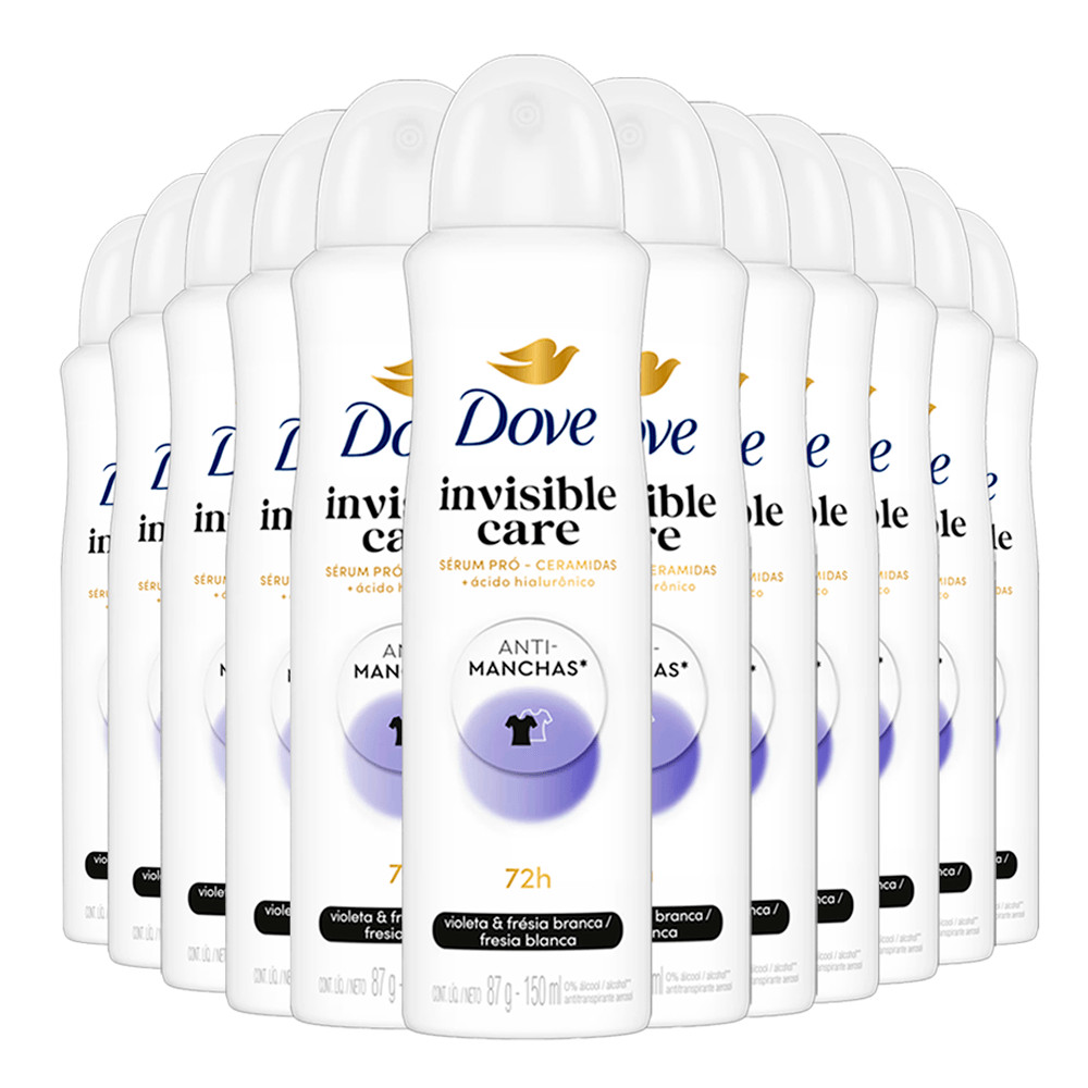 Kit Desodorante Aerosol Dove Invisible Care - 12 Unidades