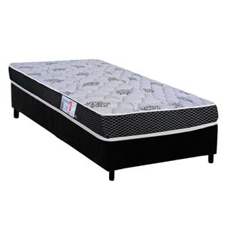 Conjunto Box Solteiro: Colchão Espuma Orthoflex D20 ComfortPedic + Base CRC Suede Black(78x188) em Oferta na Shopee