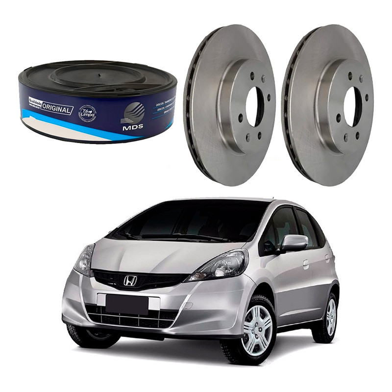 Par Disco Freio Dianteiro Honda New Fit 1.4 1.5 2009 A 2014