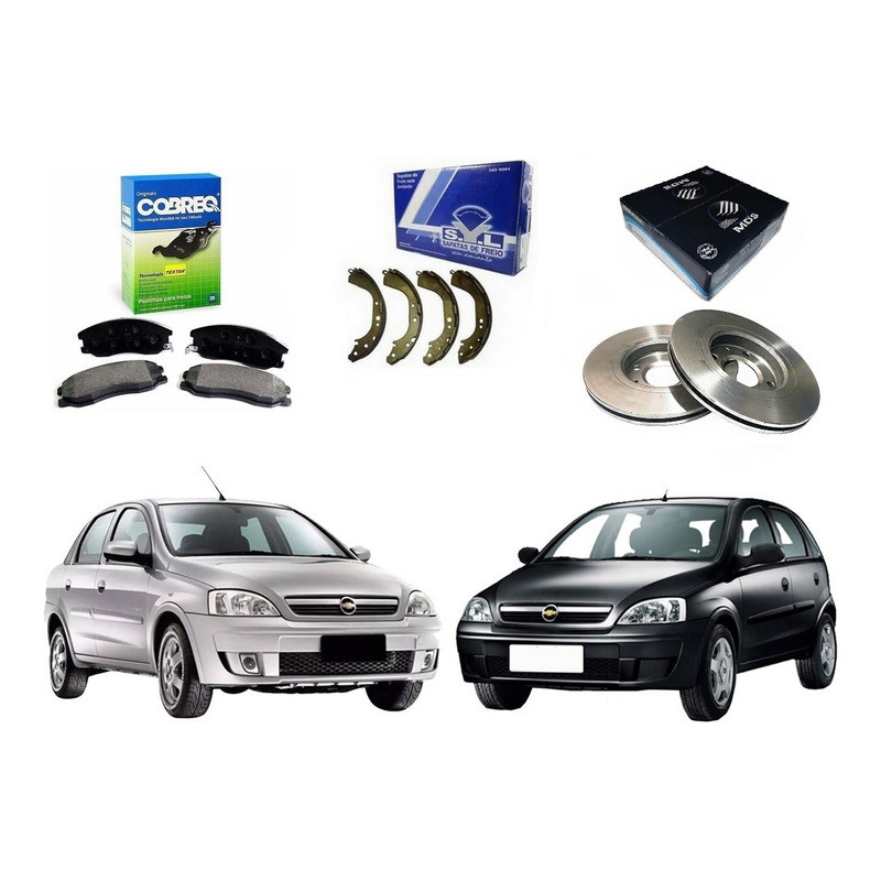 Kit Sapata Disco Pastilha Freio Corsa 1.0 1.4 2002 A 2016