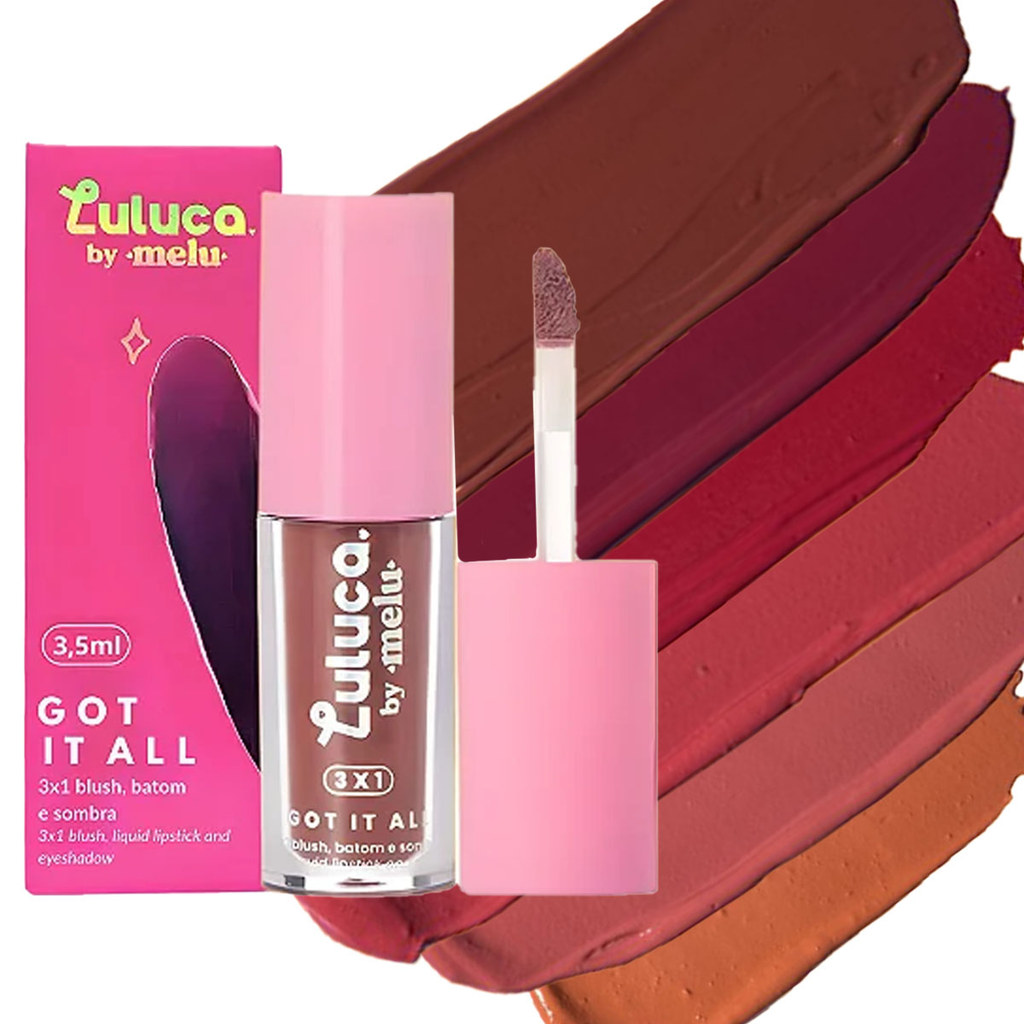 Blush Batom Sombra 3x1 Luluca By Melu Got It  3,5ml Rrm1007 em Oferta na Shopee