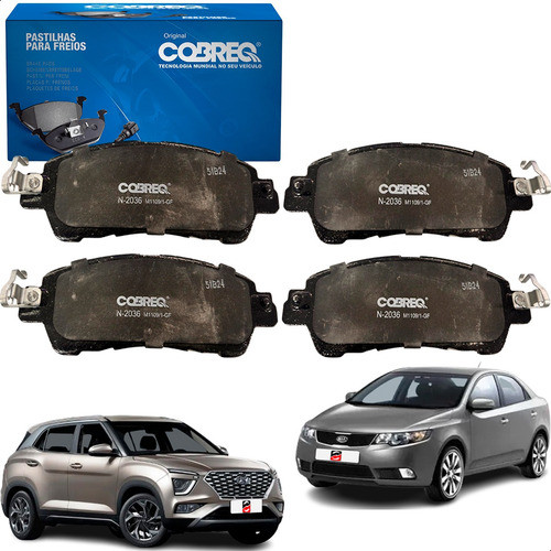Pastilha De Freio Dianteira Cobreq Creta 2017 A 2021 Cerato. em Oferta na Shopee