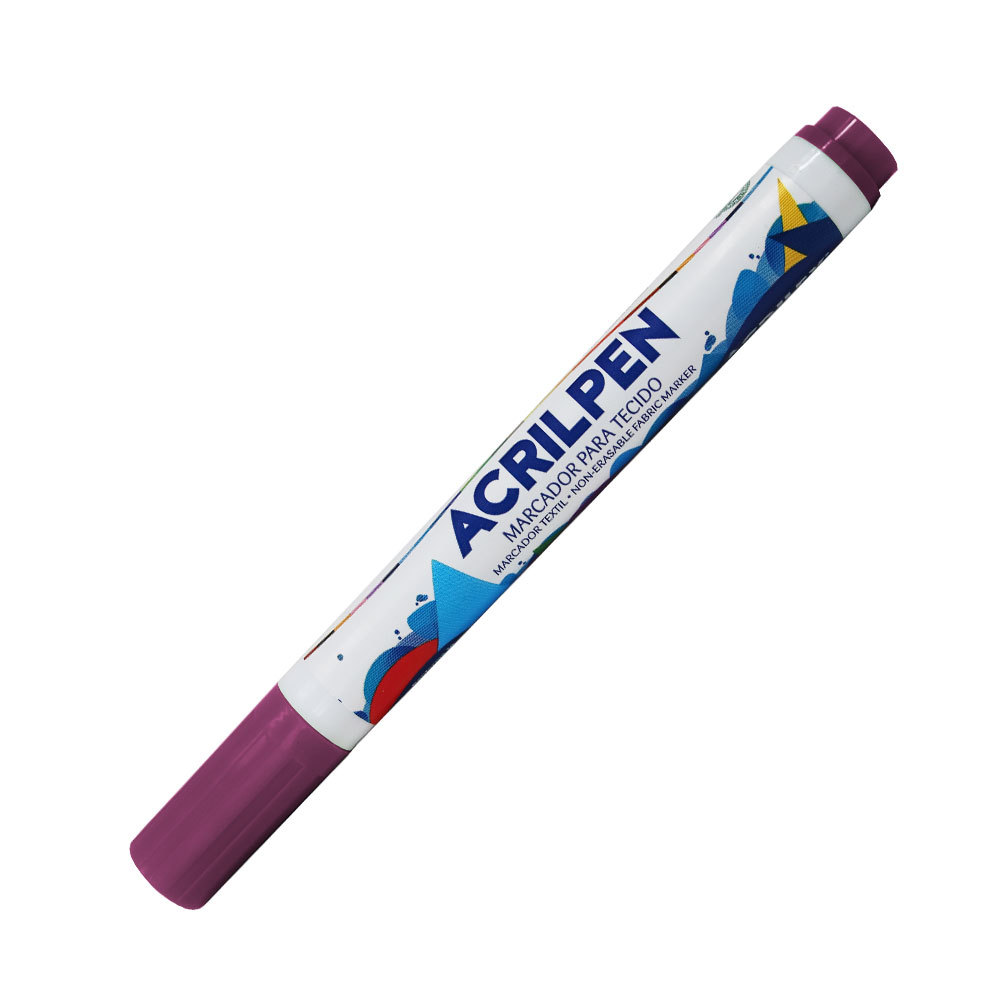 Caneta para tecido Acrilpen Vinho 565 Acrilex em Oferta na Shopee