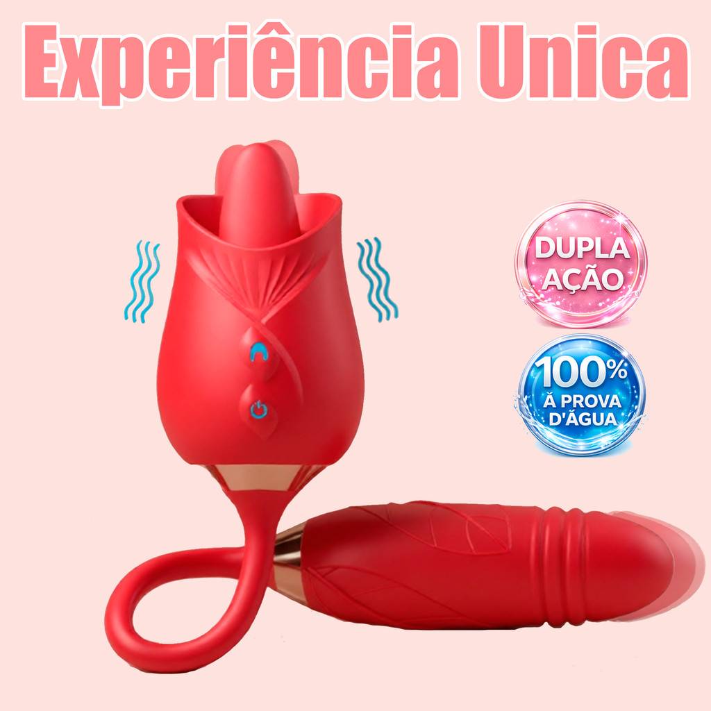 Vibrador Rosa Sugador com Vibrador vai e vem, Clitóris Vagina e Anal Recarregável em Oferta na Shopee
