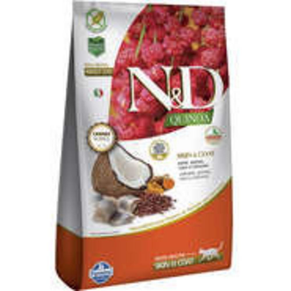 Pele e Pelo para Cães Adultos de Todas as Raças Sabor Peixe 10,1Kg N&D Quinoa