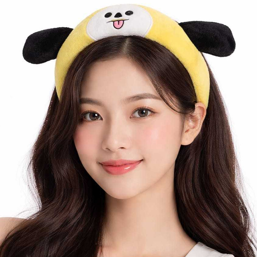 Faixa de Cabelo Lavável e Fofa Estilo Tiara De Pelucia BTS21