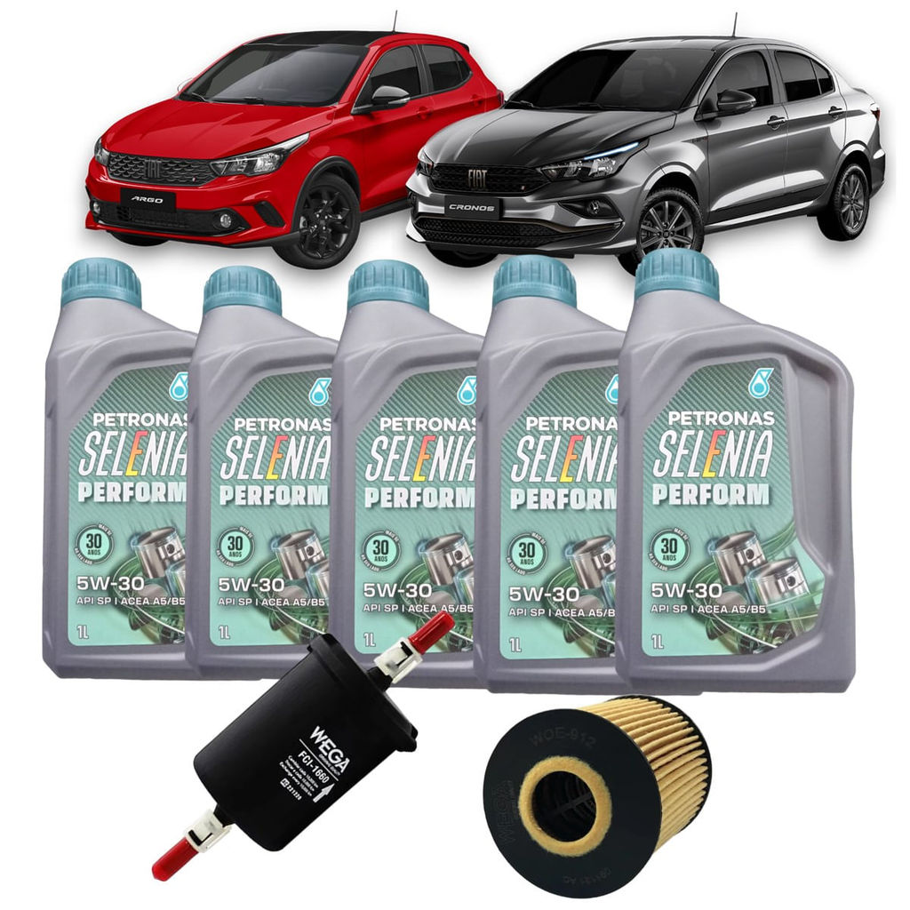 Kit Revisão Troca De Oleo 5w30 Selenia Perform + Filtros Fiat Argo e Cronos 1.8 HGT e Precision 2017 2018 2019 2020 2021 em Oferta na Shopee