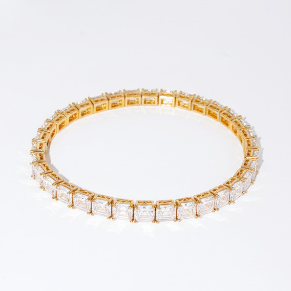 Pulseira Riviera Baguente Zircônias Geométrico | Feminino | Banhado Ouro 18K | Antialérgico | Semijoia | LABRILHO Joias