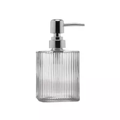 Porta Sabonete Líquido Lyor De Vidro Lines 420Ml Elegante Resistente Decoração Banheiro Pia Cozinha Presente Bonito Casa