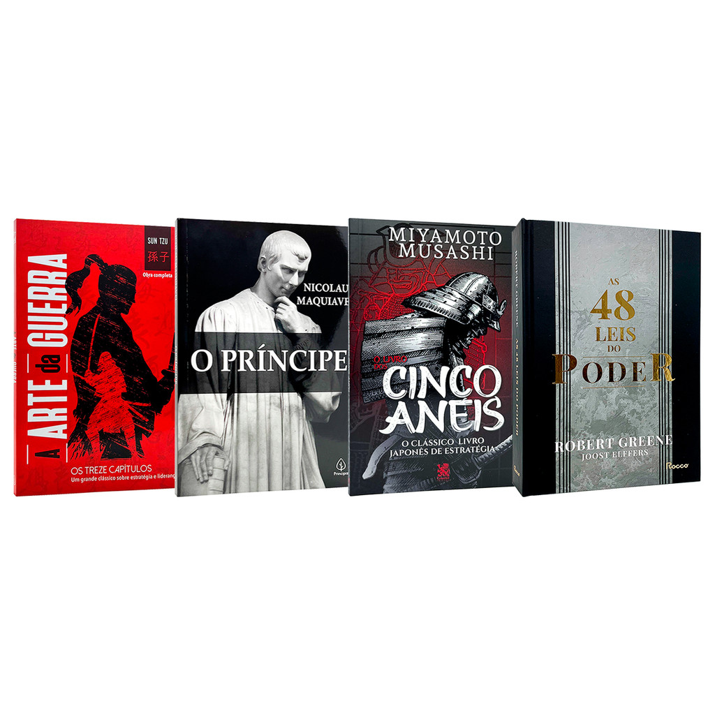 A Arte da Guerra + O Príncipe + O Livro dos Cinco Anéis + As 48 Leis do Poder - 4 Livros Físicos