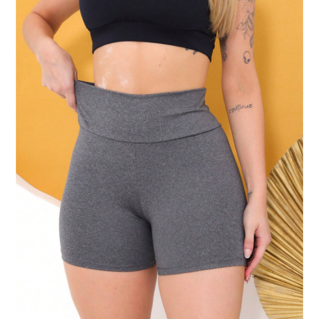 Kit 2 Short Fitness Academia Tecido Grosso Não Transparente Short Fitness Feminino