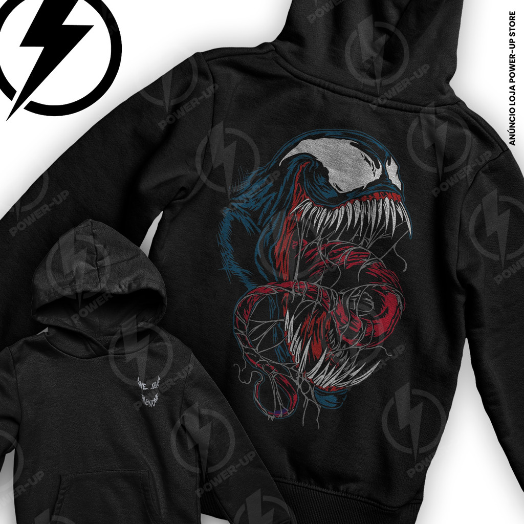 Moletom Venom We Are Venom Anti Heroi Frente E Verso Blusa De Frio