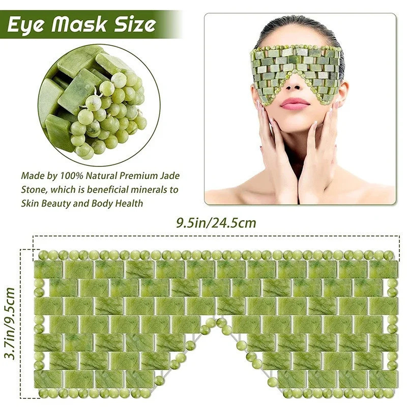 Máscara de olho de Jade Natural refrescante massageador ferramenta de cuidados com os olhos pedra