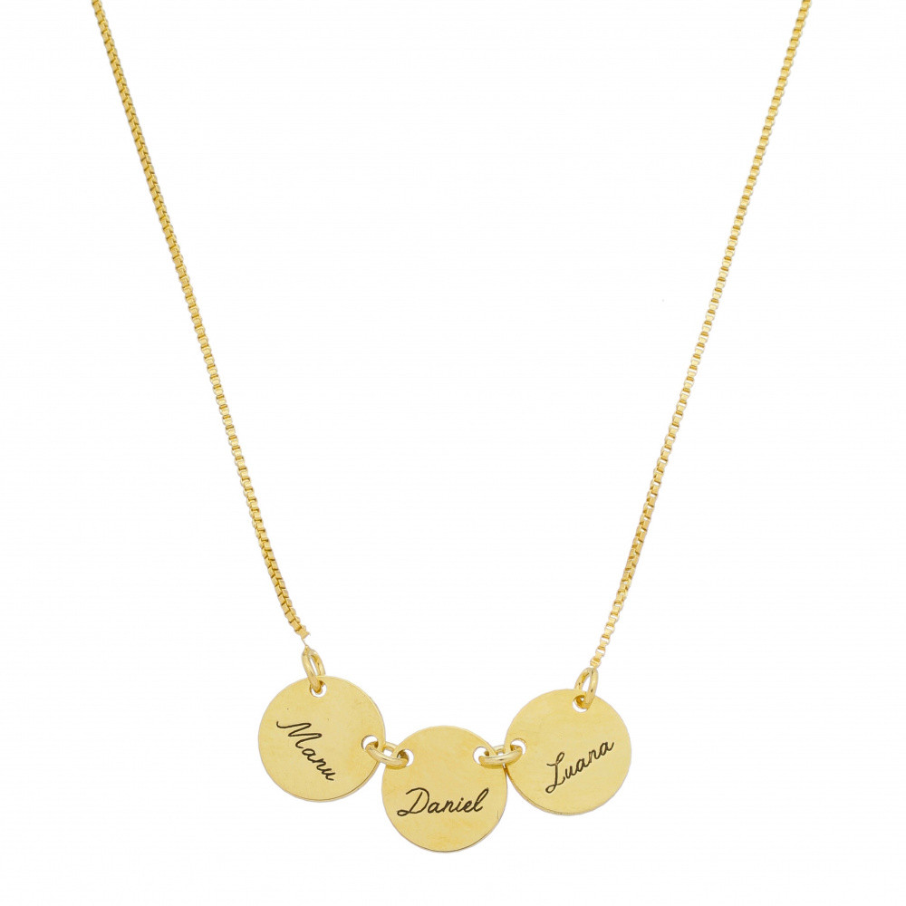 Colar personalizado com elos e nomes gravados Banhado ouro 18k | Feminino | Antialérgico | Semijoia | LABRILHO Joias
