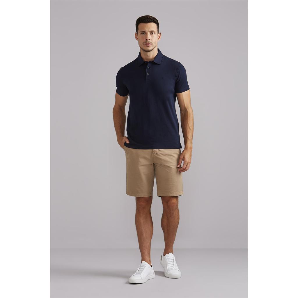 Polo Malha Premium Slim Fit - Azul Marinho em Oferta na Shopee