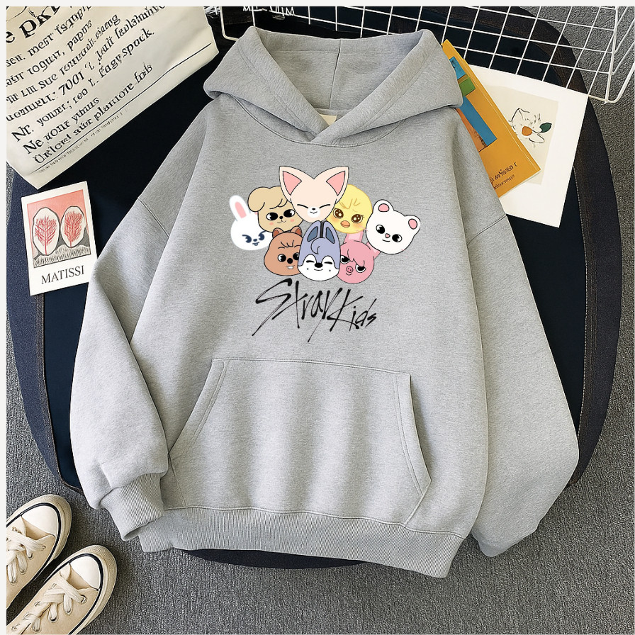 Moletom Canguru Casaco De Frio Capuz Stray Kids Infantil E Adulto Premium Algodão Feminino Unissex — imagem 2 de 2