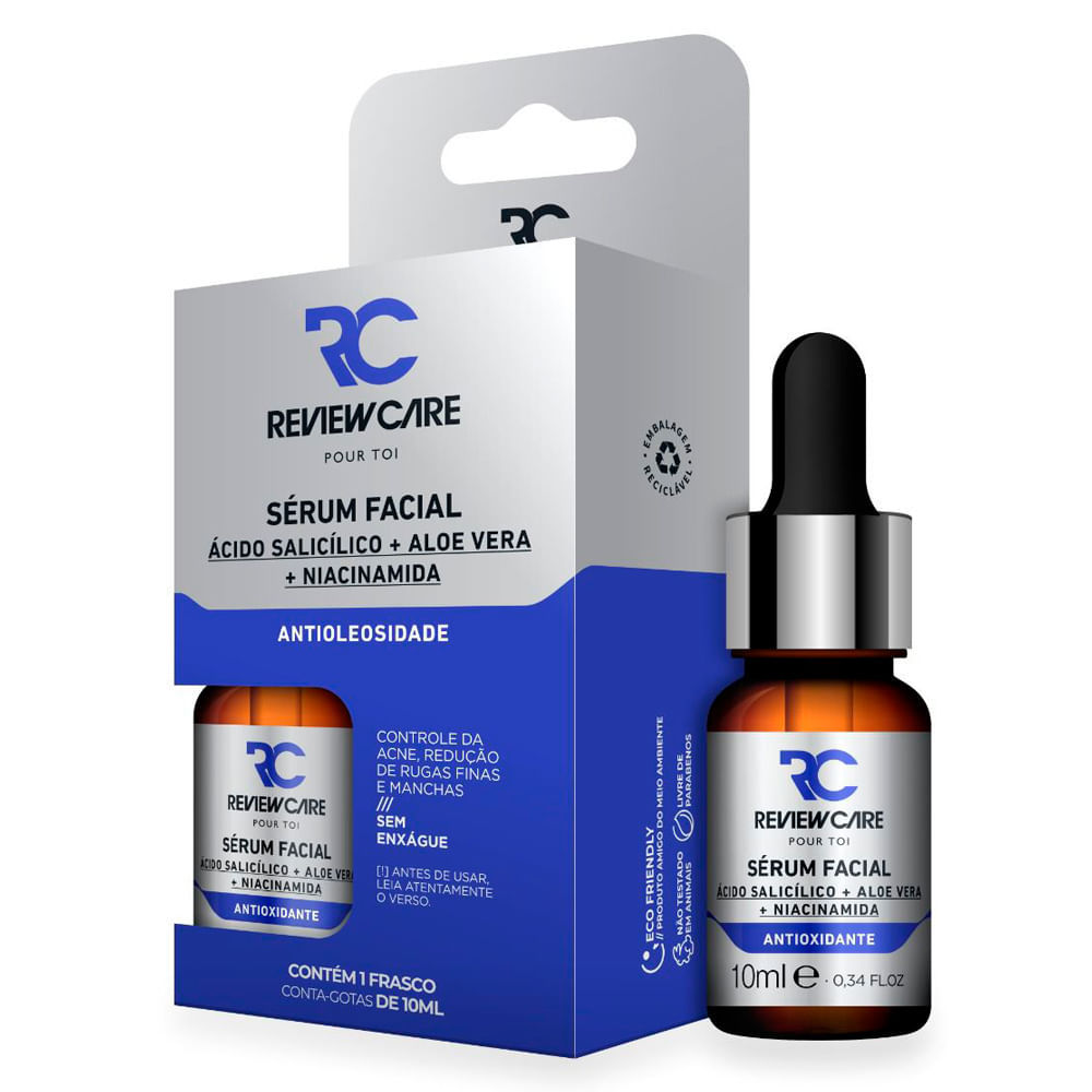 Sérum Facial Review Care Acido Salicílico + Vitamina E + Niacinamide Efeito Matte 10ml em Oferta na Shopee