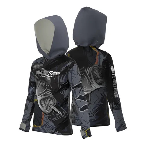Camiseta Mar Negro X Protection Sublimada Tucunare Ocelo Infantil