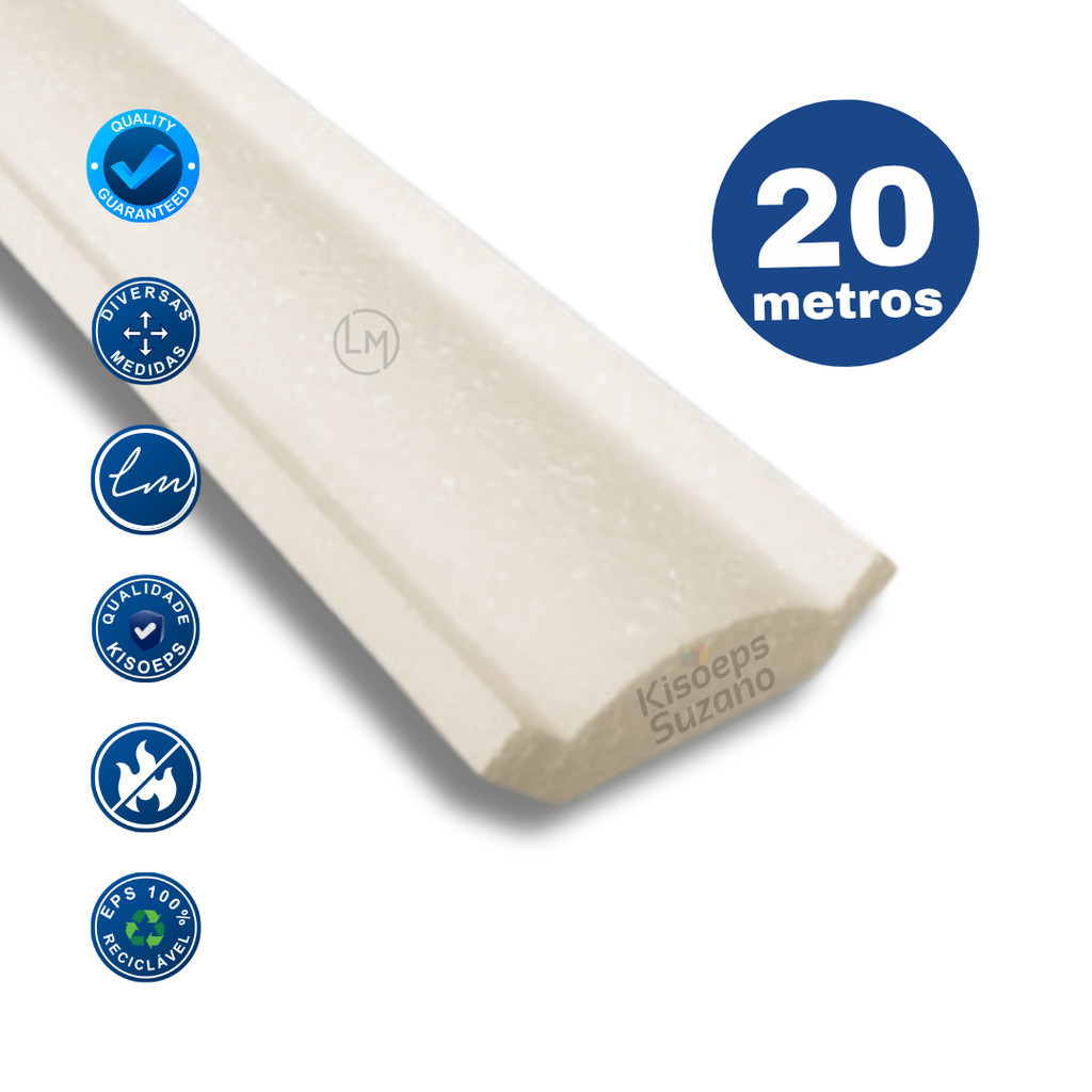 Moldura roda teto 20 metros classica isopor® EPS LM08