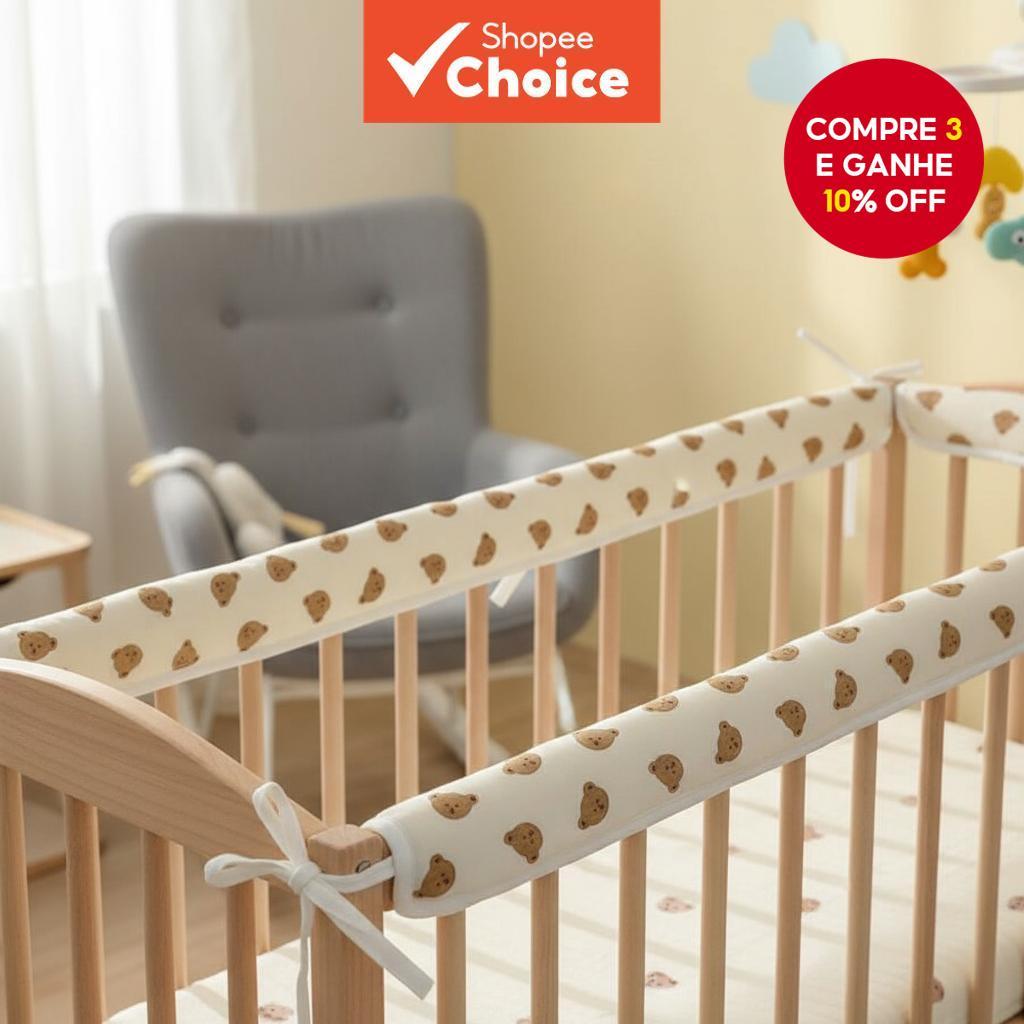  Protetor de Cama para Criança – Almofada Anticolisão com Estampa de Animal de Desenho Animado, Protetor de Borda