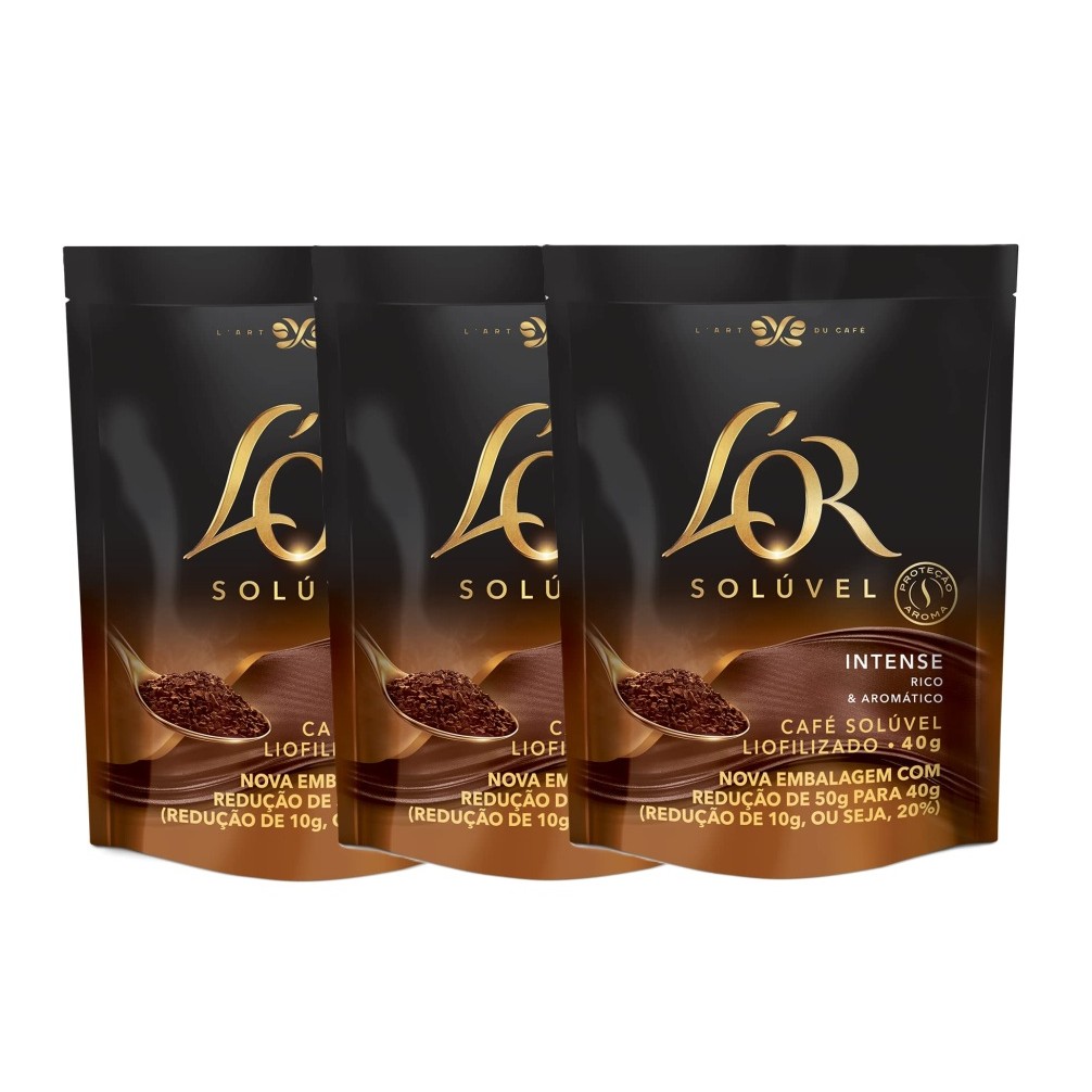 Kit 3 L'or Café Solúvel Intense Stand Up Pouch 40G