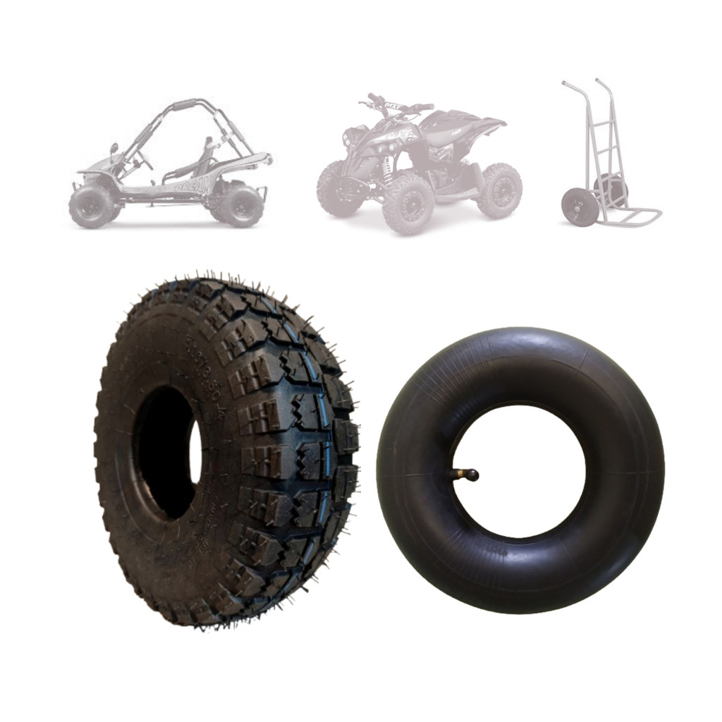 Pneu e Câmara de Ar 4.10/3.50 Aro 4 Skate Elétric/Mini Buggy