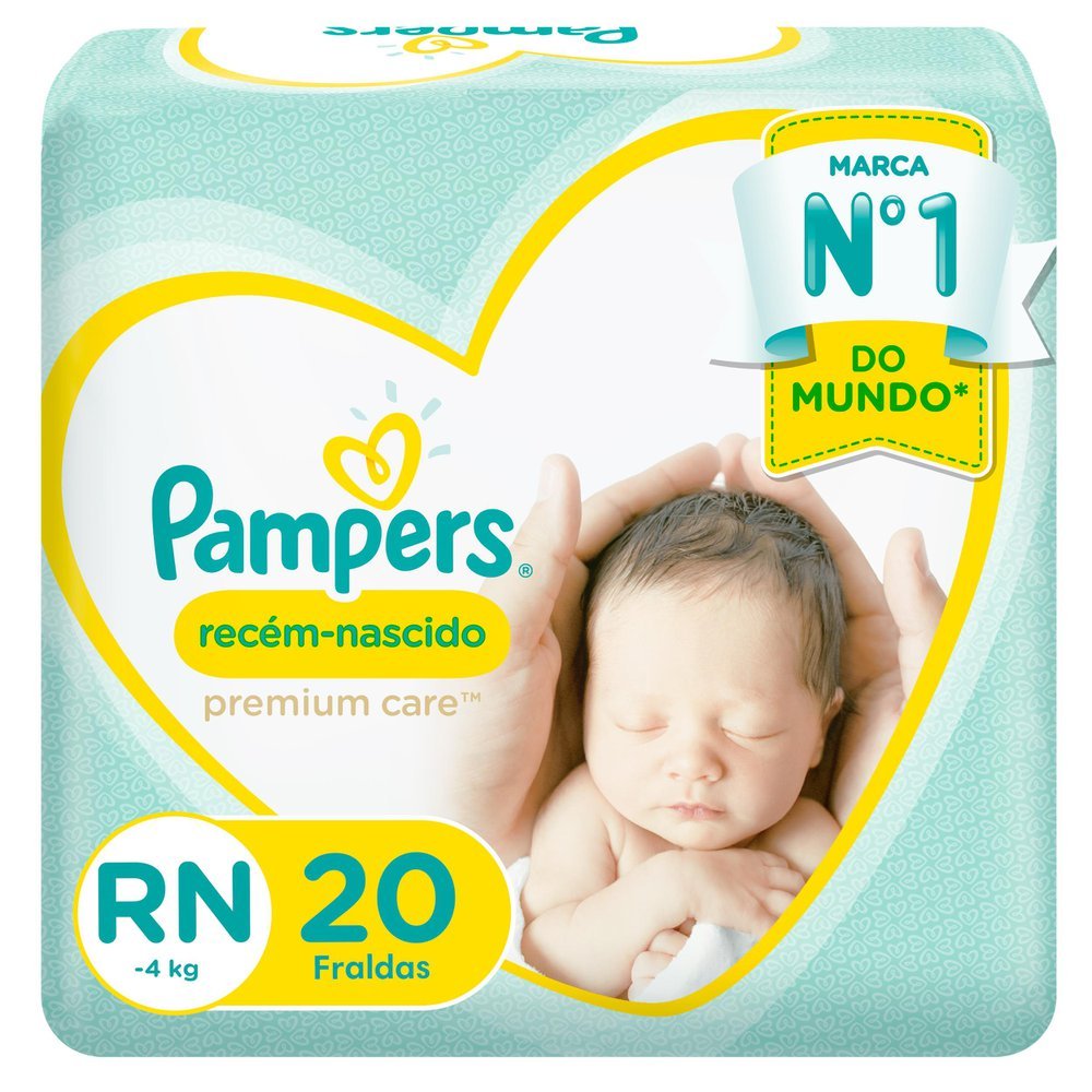 Fralda Pampers Recém-Nascido Premium Care RN 20 Unidades