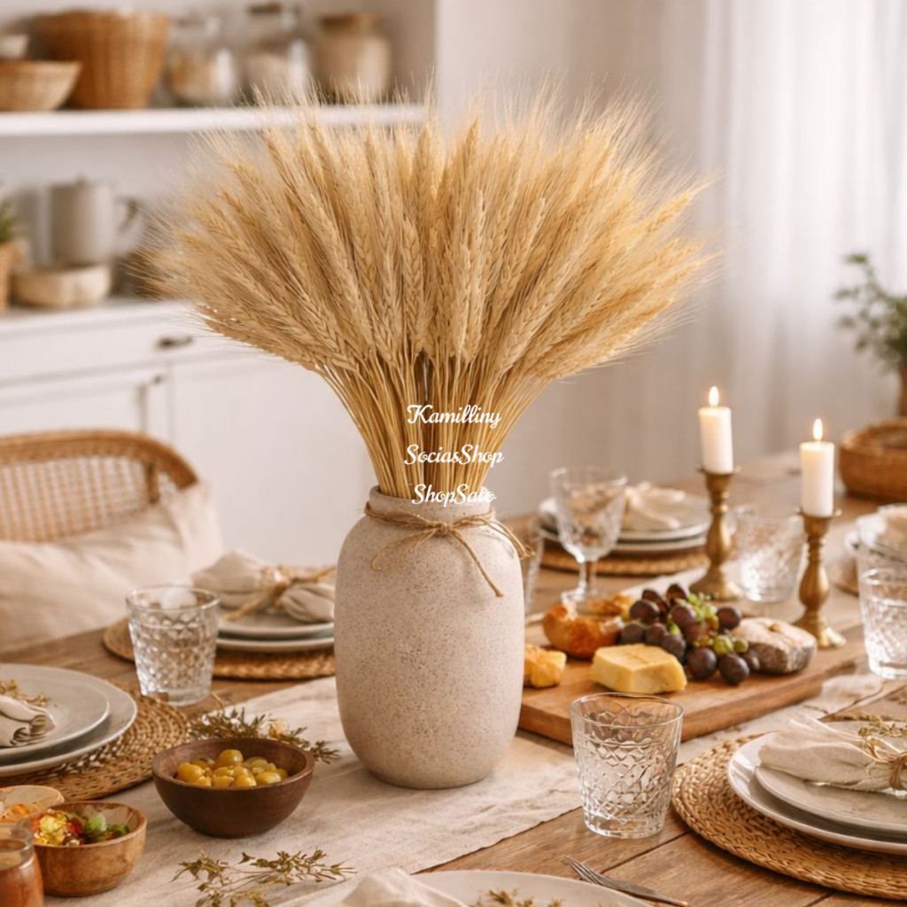 50 Hastes De Trigos Secos 40cm Decoração Arranjos, Flores Desidratadas, Vaso Decorativo