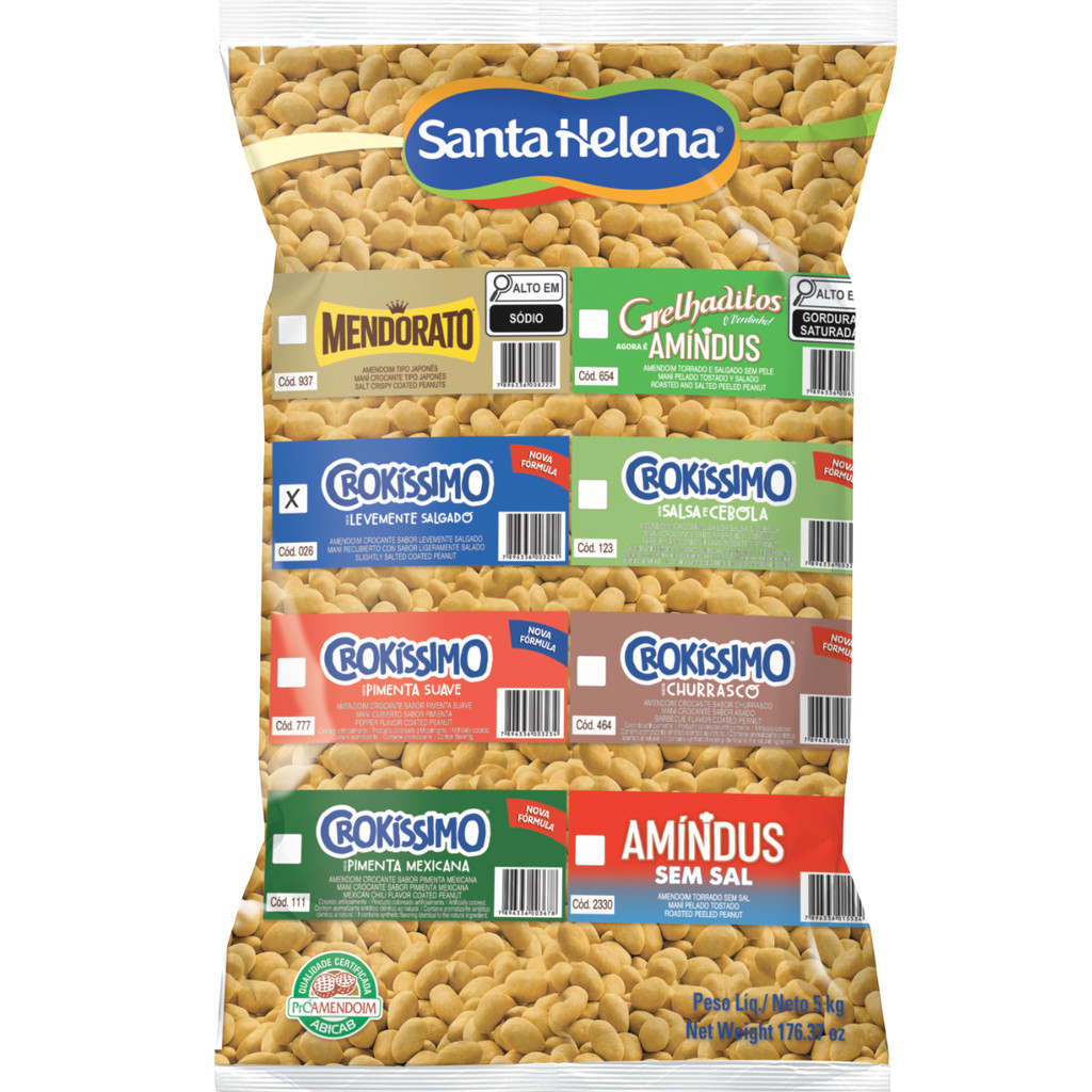 Amendoim Torrado 5kg Tipo Japonês Crocante e Fresco - Santa Helena em Oferta na Shopee