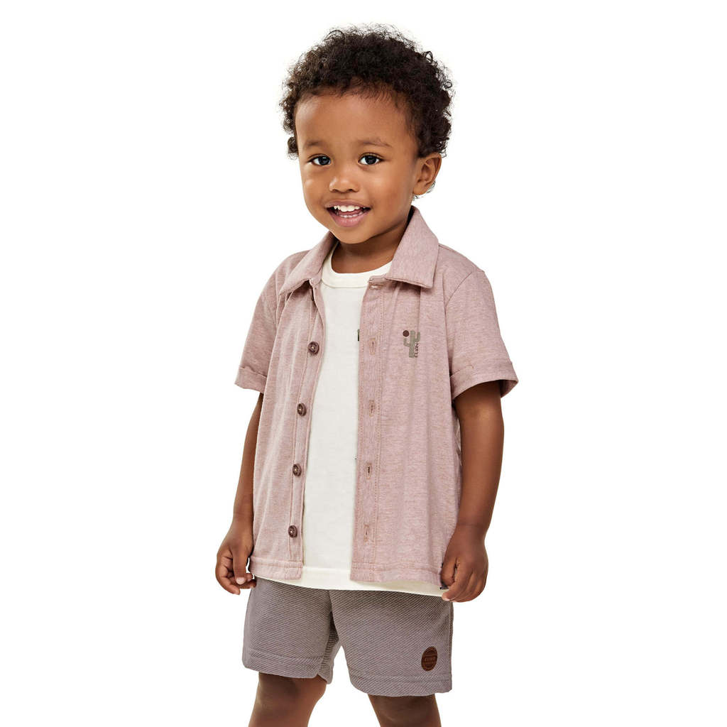 Bermuda Infantil Menino Moletom de Linho Elian Cinza