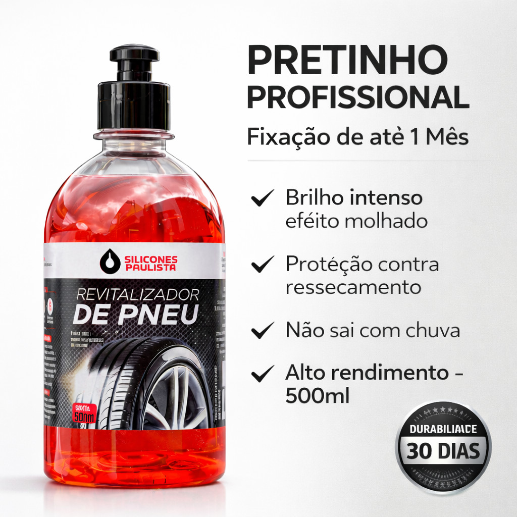 Selante de Pneu Pretinho Automotivo Brilho Duradouro revitalizador pneu em Oferta na Shopee